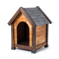 Cucce per cani - legno - 89x74x88 cm - marrone-marrone scuro-grigio scuro-nero - rustico da esterno