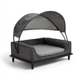 Cucce per cani - tessuto-acciaio - 106x78x95 cm - grigio scuro-grigio-nero - rialzata con tettuccio