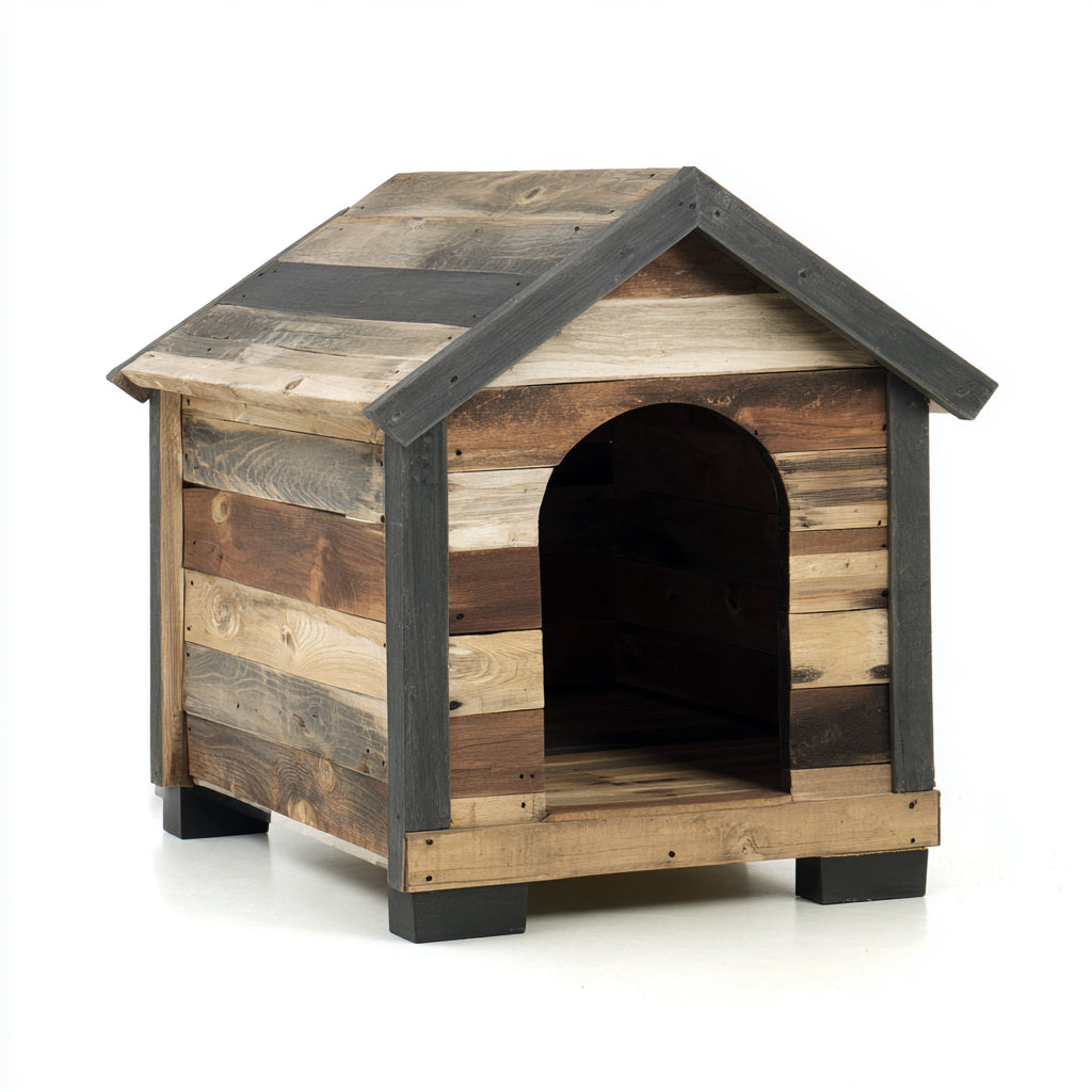 Cucce per cani - legno - 88x73x82 cm - marrone chiaro-marrone-grigio-nero - rustico da esterno