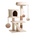 Mobili per gatti-Sisal-Legno ingegnerizzato-Tessuto-66x52x122 cm-Beige-Marrone-moderno funzionale