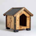 Cucce per cani - legno - 82x70x80 cm - naturale-antracite - rustico da esterno