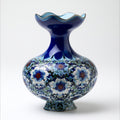 Vasi-Ceramica-24 x 18 x 32 cm-Blu-Bianco-Floreale