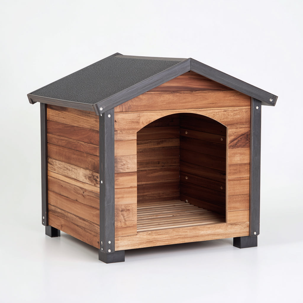 Cucce per cani - legno - 94x80x86 cm - marrone-antracite - rustico da esterno