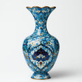 Vasi-Ceramica-24 x 24 x 40 cm-Blu-Azzurro-Floreale
